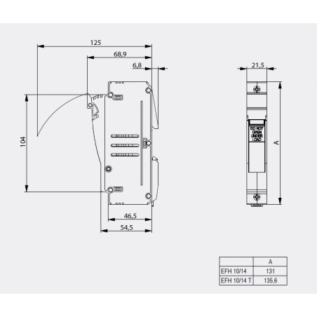 baza sigurante efh 10/14 t dc 1p 002580006