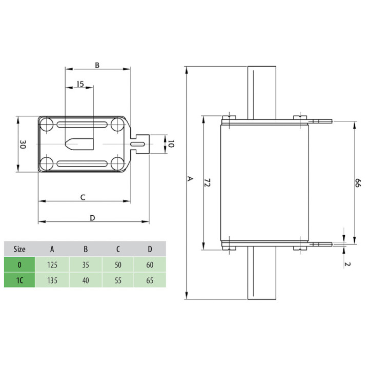 siguranta nh0 gpv 40a/750v dc 004110310