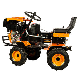 mini tractor detoolz, 17cp, 530cc, motor pe motorina 4t, 4x4, 4 viteze, pornire electrica, 2 cutii de viteze