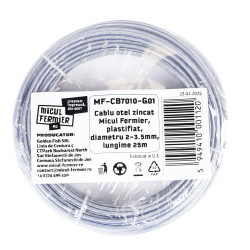 cablu otel zincat micul fermier, plastifiat, diametru 2-3.5mm, lungime 25m