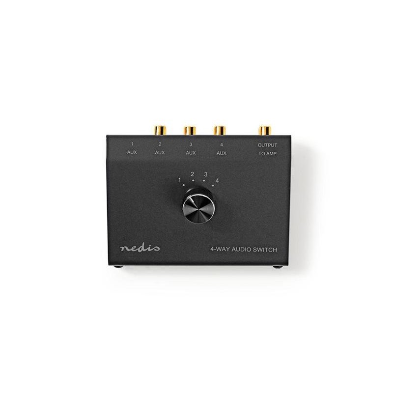 Comutatoare AV, Comutator 1x jack 3,5 mm + 3x RCA - 1x RCA NEDIS ASWI2404BK -1, dioda.ro