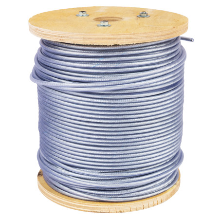 tambur cablu otel zincat micul fermier, plastifiat, diametru 2-3.5mm, lungime 100m