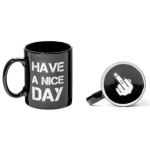 Cana cu degetul mijlociu Have a Nice Day - NEAGRA