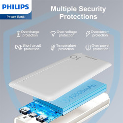 power bank li-polymer 10000mah philips