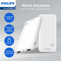 power bank li-polymer 10000mah philips