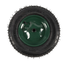 roata roaba micul fermier 3.50-8, diametru ax 14mm, janta verde