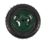 roata roaba micul fermier 3.50-8, diametru ax 14mm, janta verde