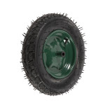 roata roaba micul fermier 3.50-8, diametru ax 14mm, janta verde