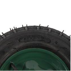 roata roaba micul fermier 3.50-8, diametru ax 14mm, janta verde