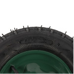 roata roaba micul fermier 3.50-8, diametru ax 14mm, janta verde