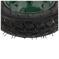 roata roaba micul fermier 3.50-8, diametru ax 14mm, janta verde