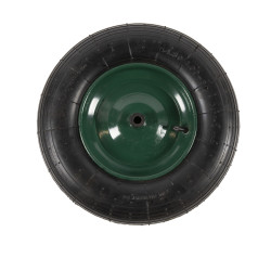 roata roaba micul fermier 4.00-8, diametru ax 14mm, janta verde