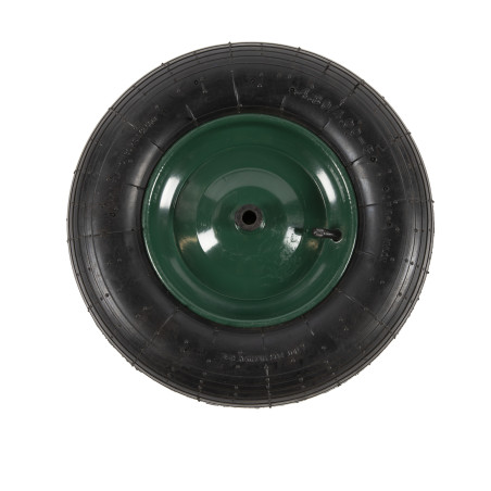 roata roaba micul fermier 4.00-8, diametru ax 14mm, janta verde