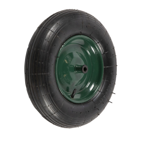 roata roaba micul fermier 4.00-8, diametru ax 14mm, janta verde