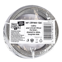 cablu otel zincat micul fermier, diametru 4mm, lungime 25m