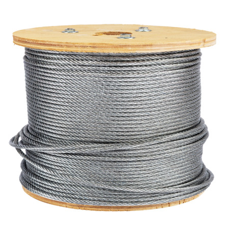 tambur cablu otel zincat micul fermier, diametru 5mm, lungime 100m