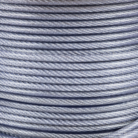 tambur cablu otel zincat micul fermier, plastifiat, diametru 4-5.5mm, lungime 100m