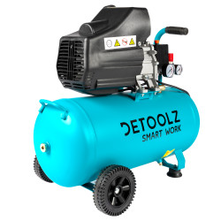 compresor detoolz 50l cu ulei, 1680 w, debit 206l/min, 8 bar, 2 prize de aer
