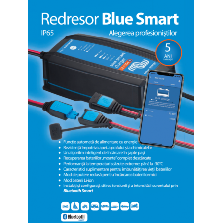 incarcator de retea victron energy blue smart ip65 charger 24/8 + dc connector