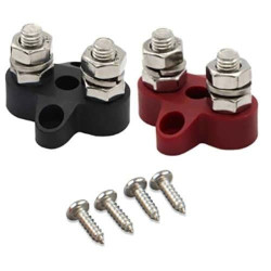 victron energy dual terminal stud m8-linked set (1 red/1 black)