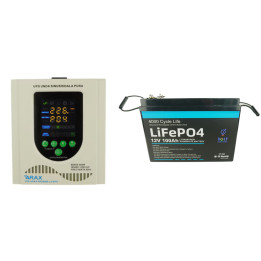 Pachet UPS ARAX 800VA 500W, compatibil LiFePO4 + Acumulator LiFePO4 12V 100Ah, Volt Romania