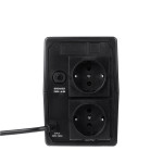 UPS CCTV, Electronice , Calculator, Putere 600VA , Iesire 2x Schuko, Lungime cablu 1.2m, Line Interactive, Negru, IPS