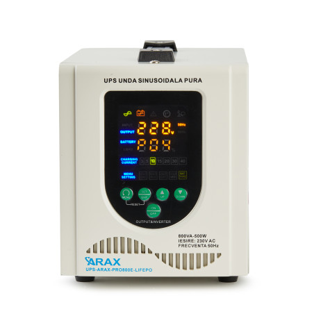 UPS Centrala termica sinus PRO 800E 500W, sinus pur, acumulator extern, Compatibil LiFePo4
