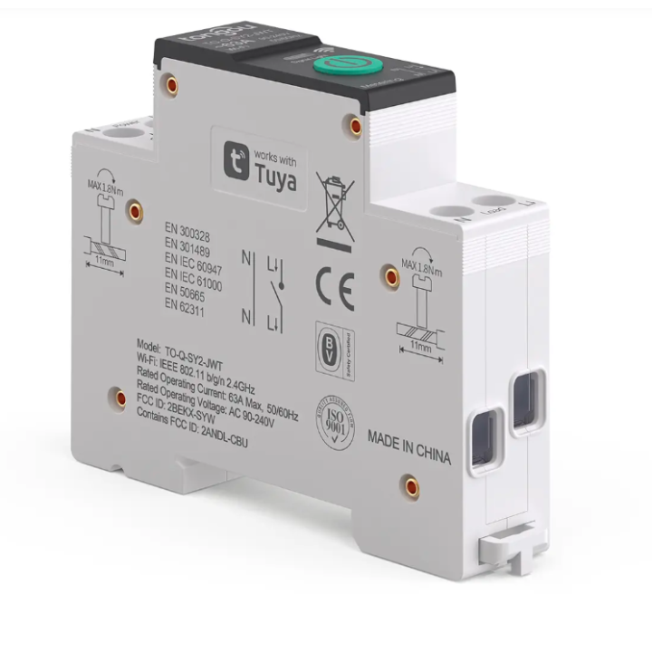 Siguranta Smart WIFI, Reglabila 1-63A, TUYA, Control La Distanta, Protectie Supra si Subtensiune, Supracurent, Control Vocal