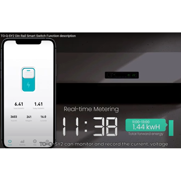 Siguranta Smart WIFI, Reglabila 1-63A, TUYA, Control La Distanta, Protectie Supra si Subtensiune, Supracurent, Control Vocal