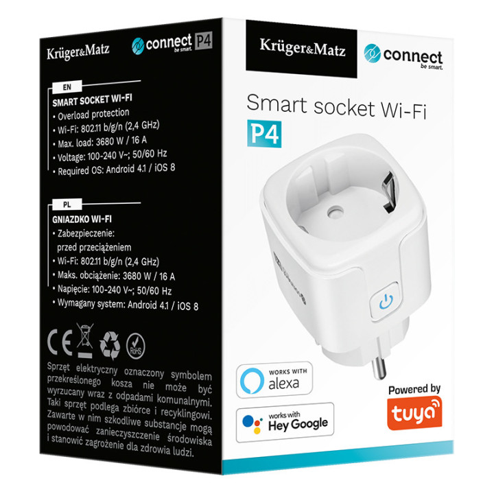 priza smart wifi connect p4 tuya kruger&matz