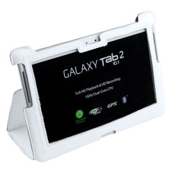 husa alba piele eco samsung galaxy tab p5100