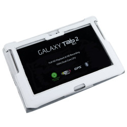 husa alba piele eco samsung galaxy tab p5100
