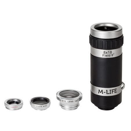 kit obiective smartphone 4 in 1 m-life