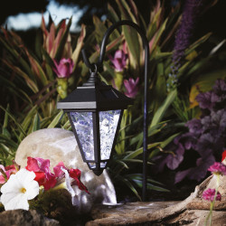 lampa solara led - felinar - 80 cm - negru - alb rece