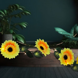 sir de lumina solara - floare - 2 m - 20 led-uri alb cald