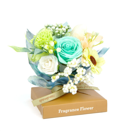 decor cu flori artificiale - trandafir - 11 x 11 x 14 cm