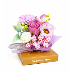 decor cu flori artificiale - trandafir - 11 x 11 x 14 cm