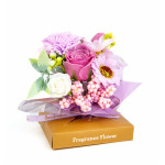 decor cu flori artificiale - trandafir - 11 x 11 x 14 cm