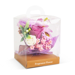 decor cu flori artificiale - trandafir - 11 x 11 x 14 cm