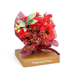 decor cu flori artificiale - trandafir - 11 x 11 x 14 cm