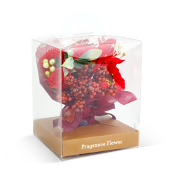 decor cu flori artificiale - trandafir - 11 x 11 x 14 cm