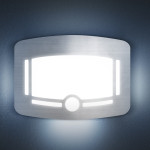 lumina de directie - cu senzor de miscare si senzor de lumina - 4 x aa - argintiu periat