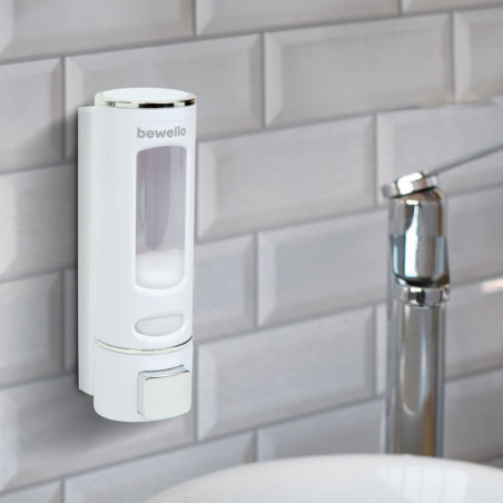 dozator de sapun - actionat manual - 400 ml - montat pe perete - alb