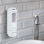 dozator de sapun - actionat manual - 400 ml - montat pe perete - alb