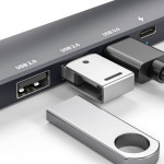 hub usb multifunctional - hdmi + type-c 3.0 - 3xusb-a, 1xtype-c - 5 gbps, 100 w - negru