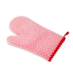 manusa de bucatarie din silicon si bumbac - 29,5 x 18,5 cm - rosie