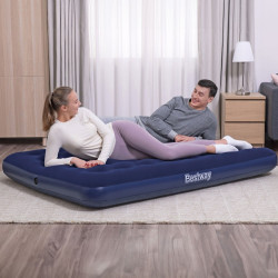 saltea gonflabila - single, velur - albastru - 191 x 137 x 22 cm