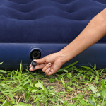 saltea gonflabila - single, velur - albastru - 191 x 137 x 22 cm