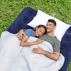 saltea gonflabila - single, velur - albastru - 191 x 137 x 22 cm