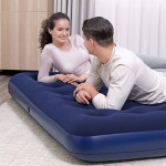 saltea gonflabila - dubla, velour - albastru - 203 x 183 x 22 cm
